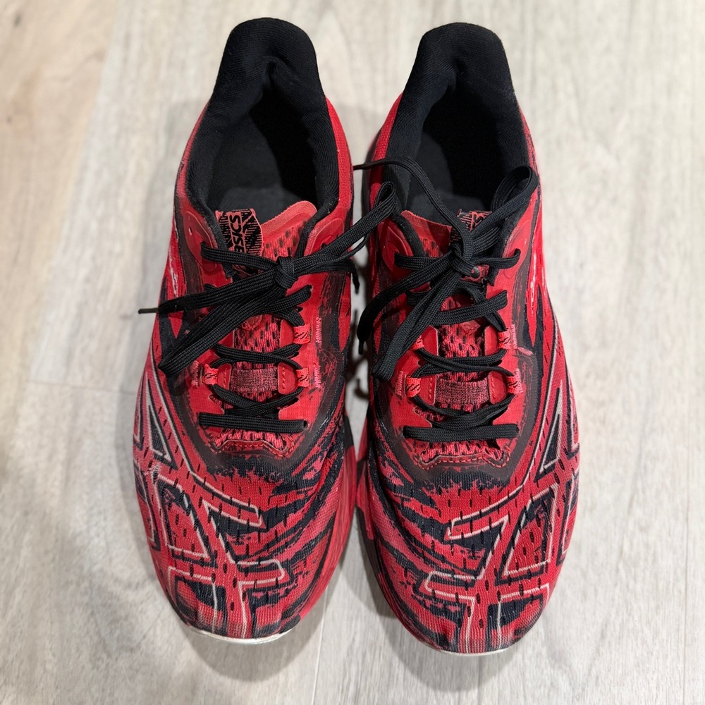 Asics Men’s Red Athletic Running Shoes with Black Details